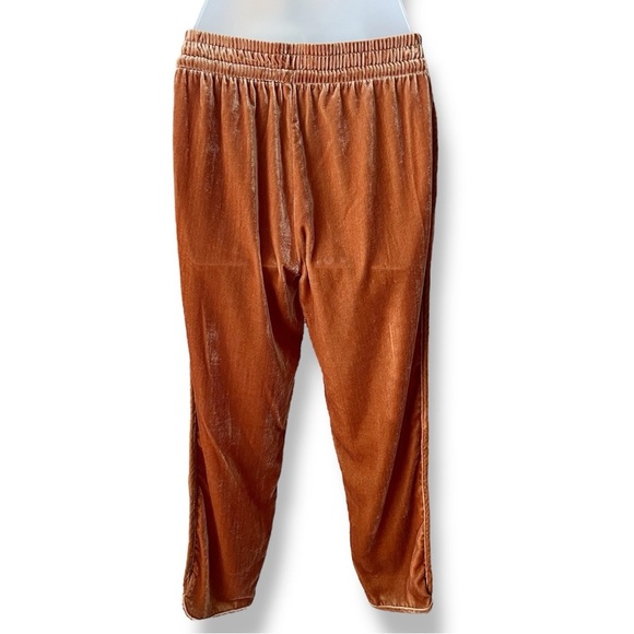Madewell Copper Size XXS Velvet Lounge Pull On Track Trousers Ankle Pants - Picture 4 of 10